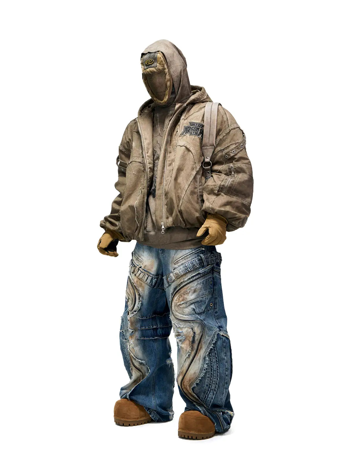 Personsoul Hand Brushed Stain Cotton Jacket-IYAMIUIO