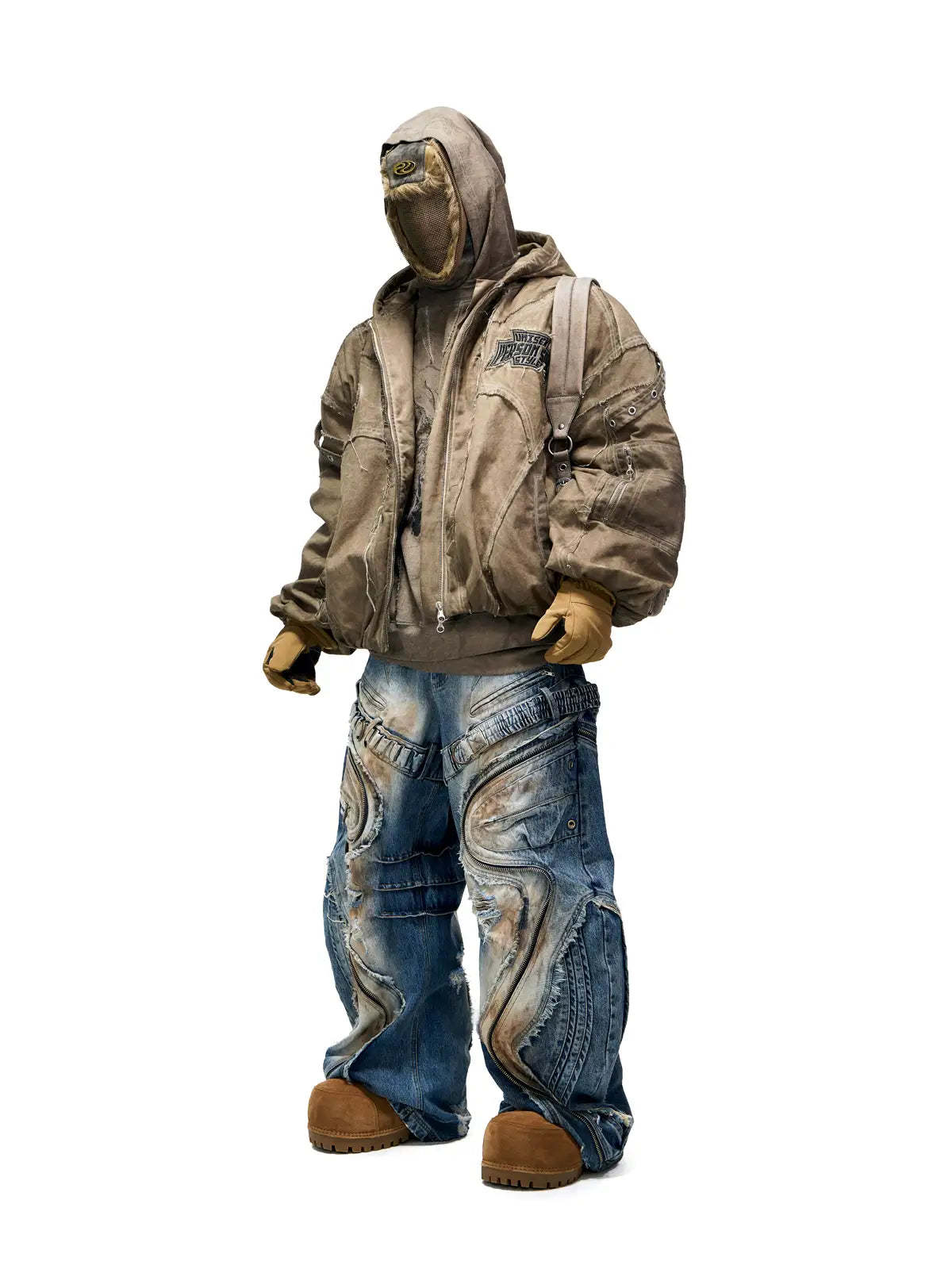 Personsoul Hand Brushed Stain Cotton Jacket-IYAMIUIO