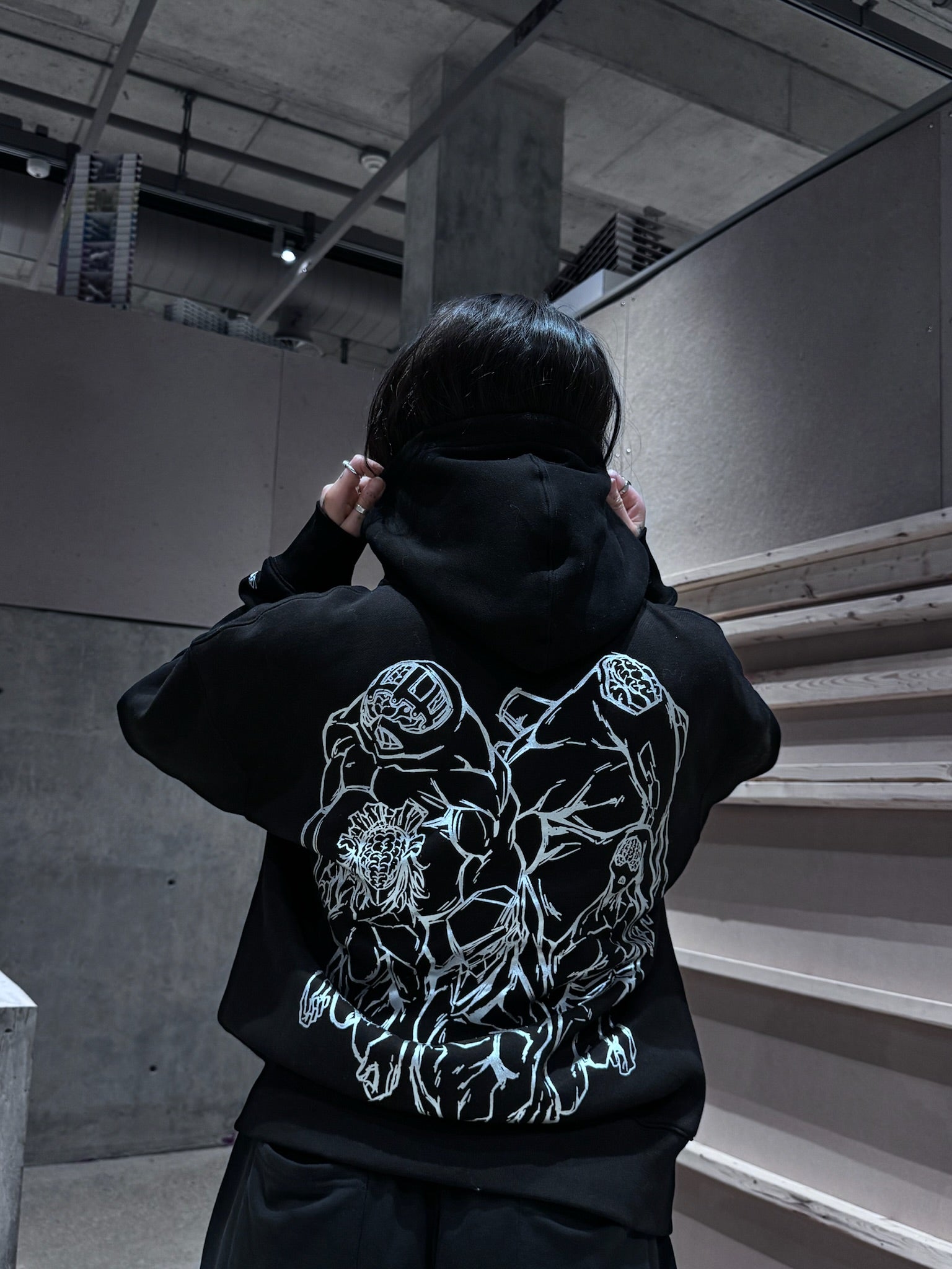 "Creature" Zip-Up Hoodie-IYAMIUIO