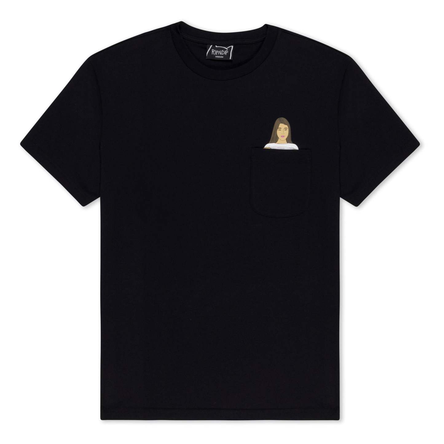 Flashing Kittys Pocket Tee (Black)-IYAMIUIO