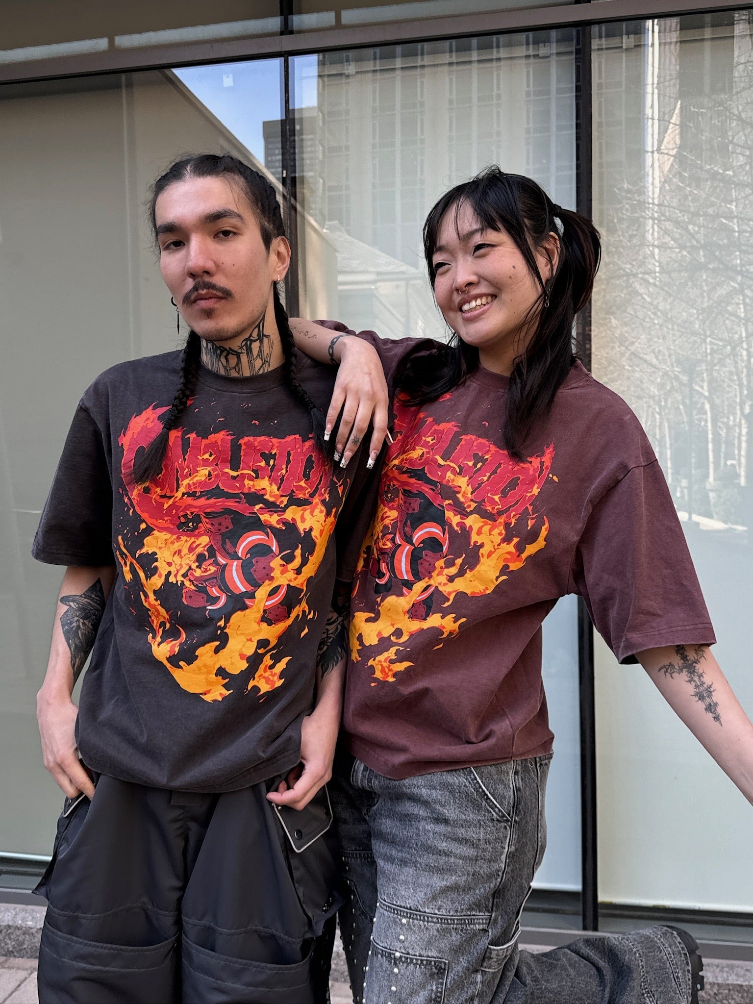 "INFERNO" T-shirt Black-IYAMIUIO