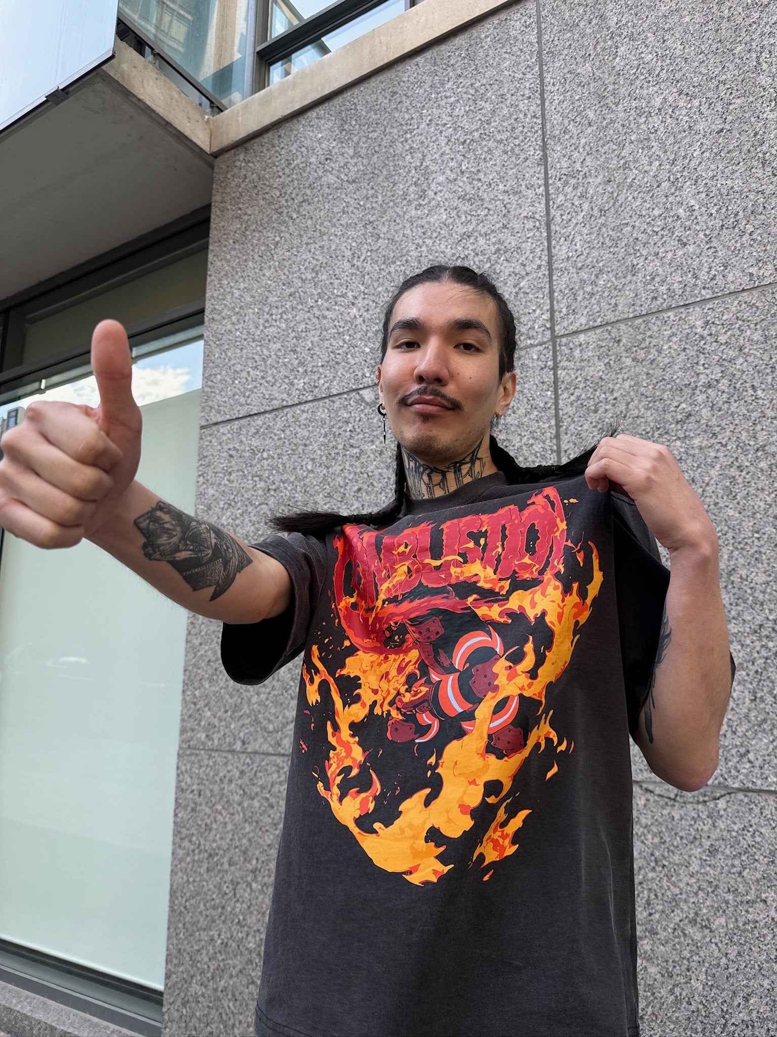 "INFERNO" T-shirt Black-IYAMIUIO