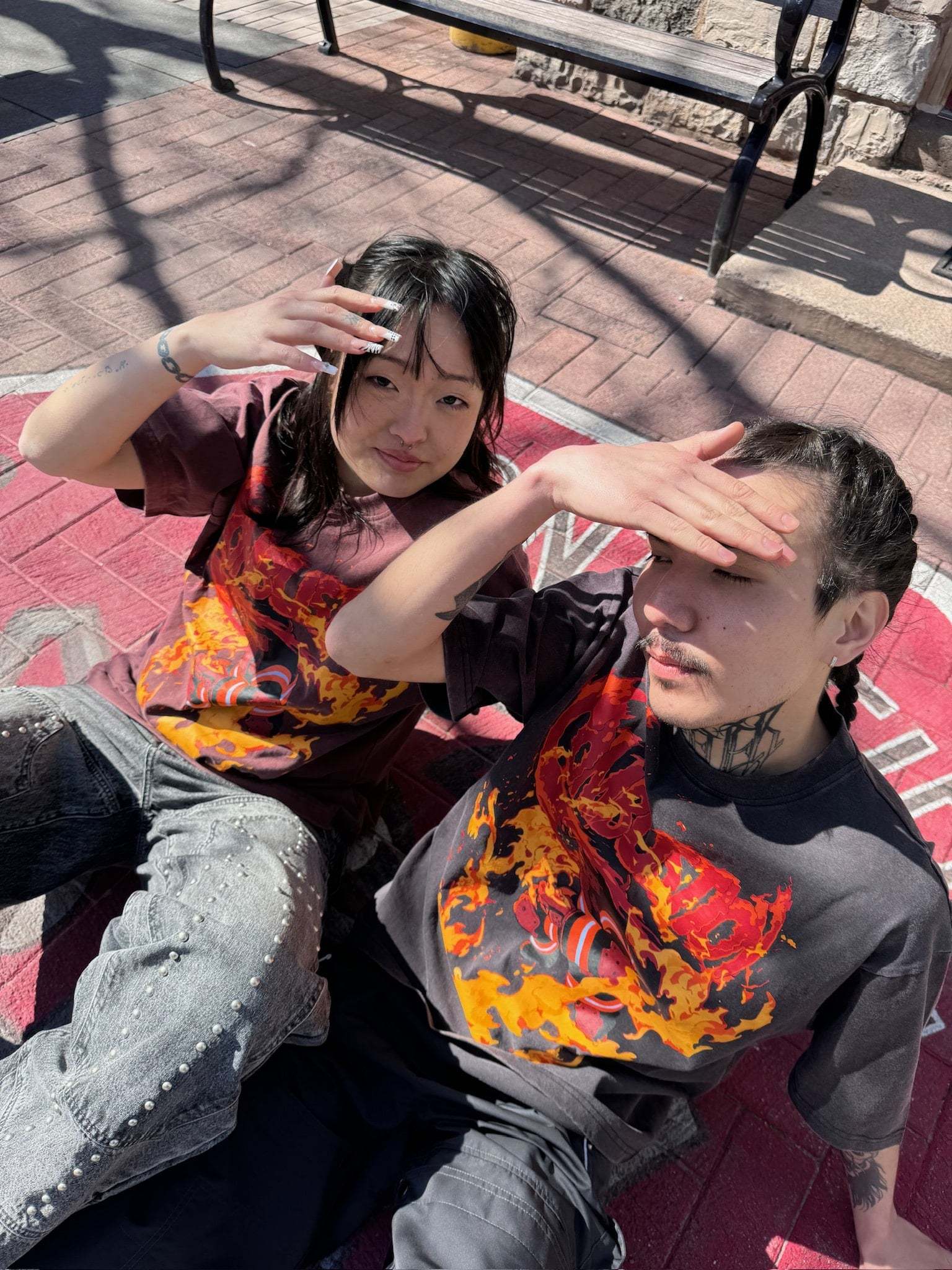 "INFERNO" T-shirt Black-IYAMIUIO