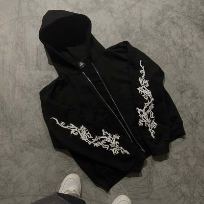 Eternal vines Hoodie Black-IYAMIUIO