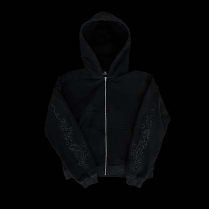 Eternal Vines Hoodie Ash Black-IYAMIUIO