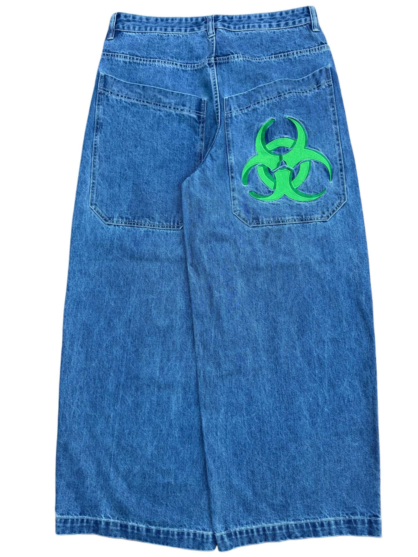 Blue Wide Leg GLOE Hazard Jeans-IYAMIUIO