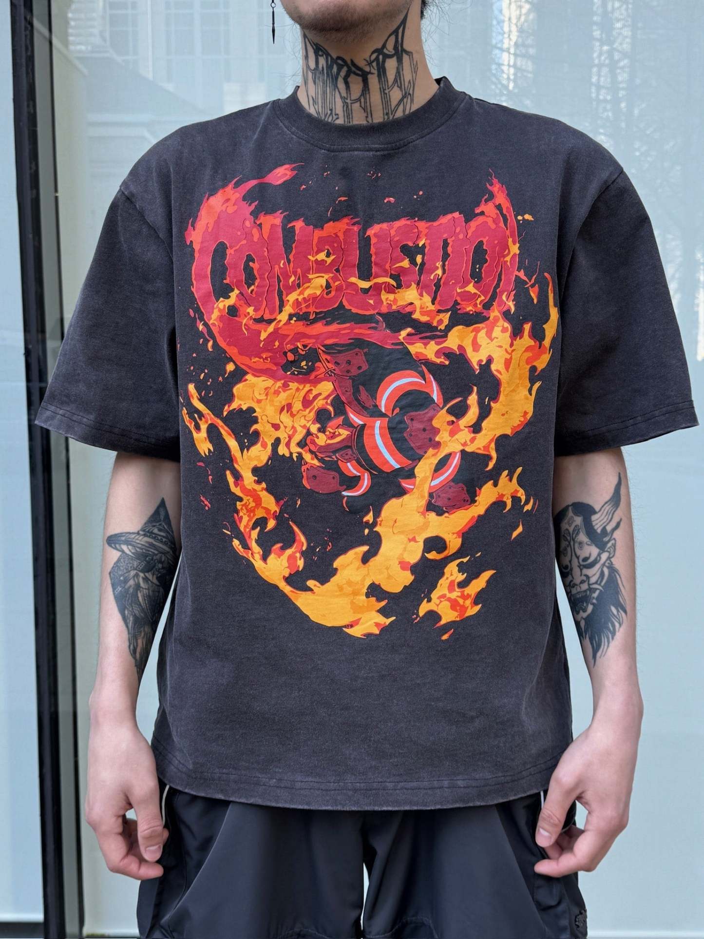 "INFERNO" T-shirt Black-IYAMIUIO