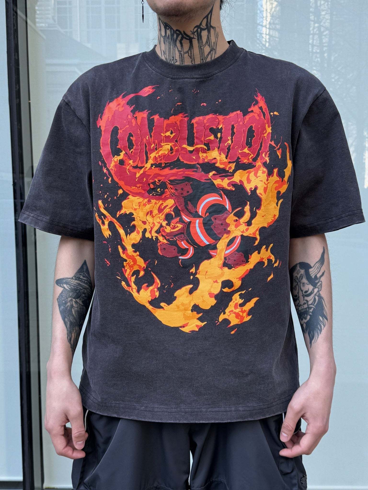"INFERNO" T-shirt Black-IYAMIUIO