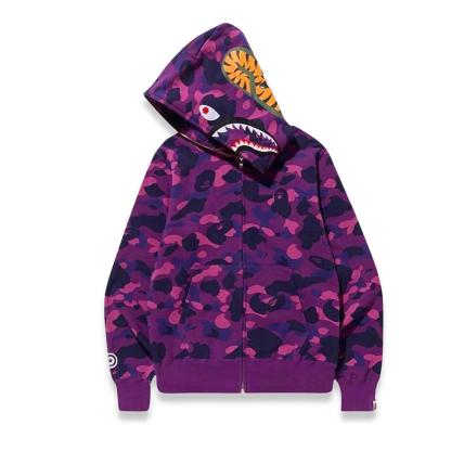 A bathing ape Color camo Purple Shark Full Zip Hoodie