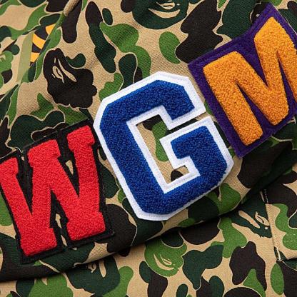 A Bathing Ape Big ABC Camo Green Shark Full Zip Hoodie.