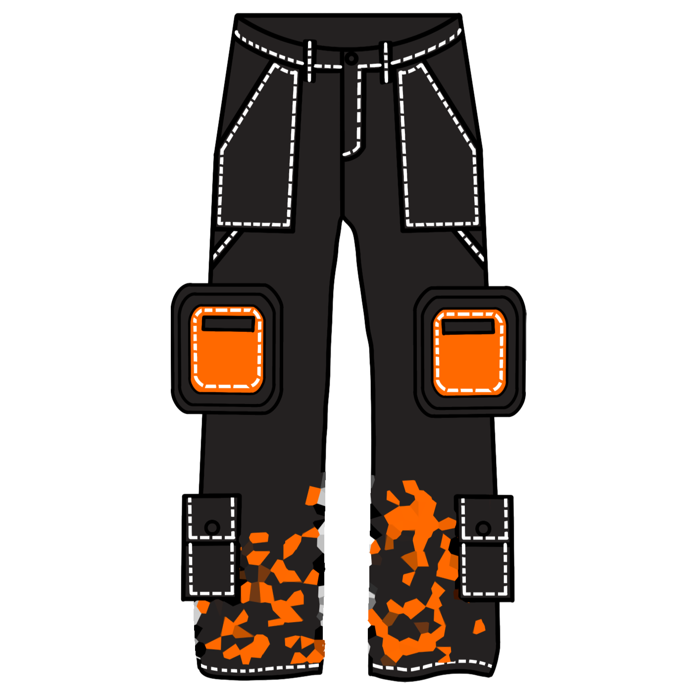 "Blade Masters" Cargo Pants Black-IYAMIUIO