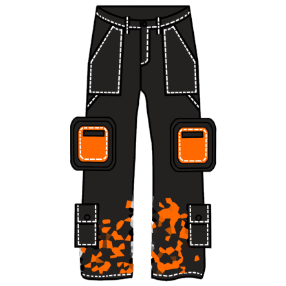 "Blade Masters" Cargo Pants Black-IYAMIUIO