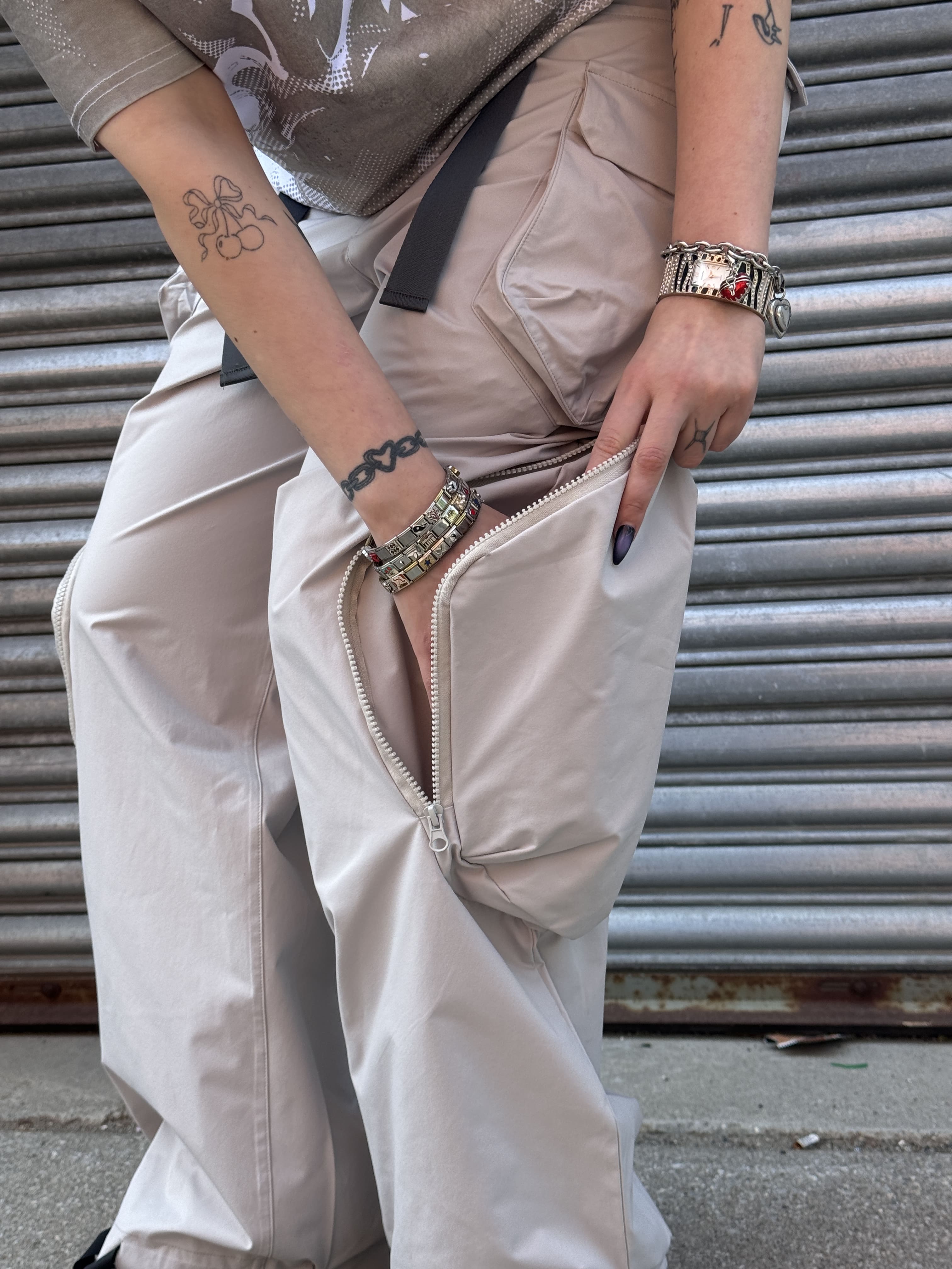 "CURSED" Parachute Pants-IYAMIUIO