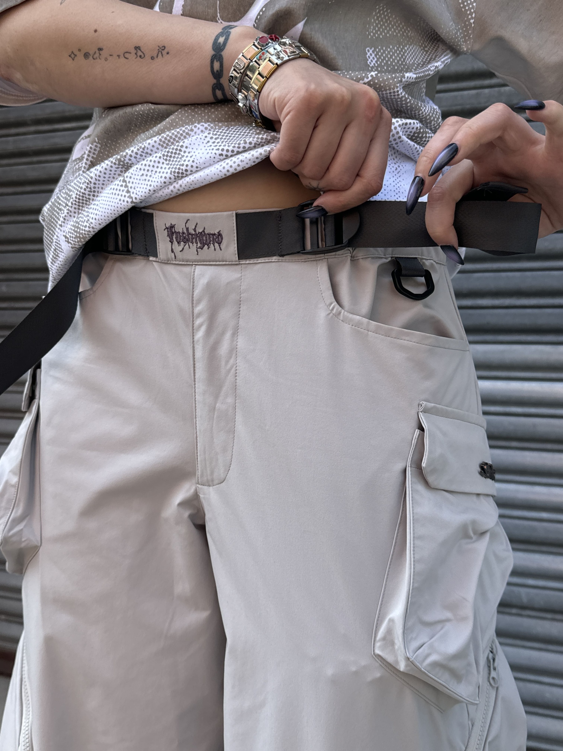 "CURSED" Parachute Pants-IYAMIUIO