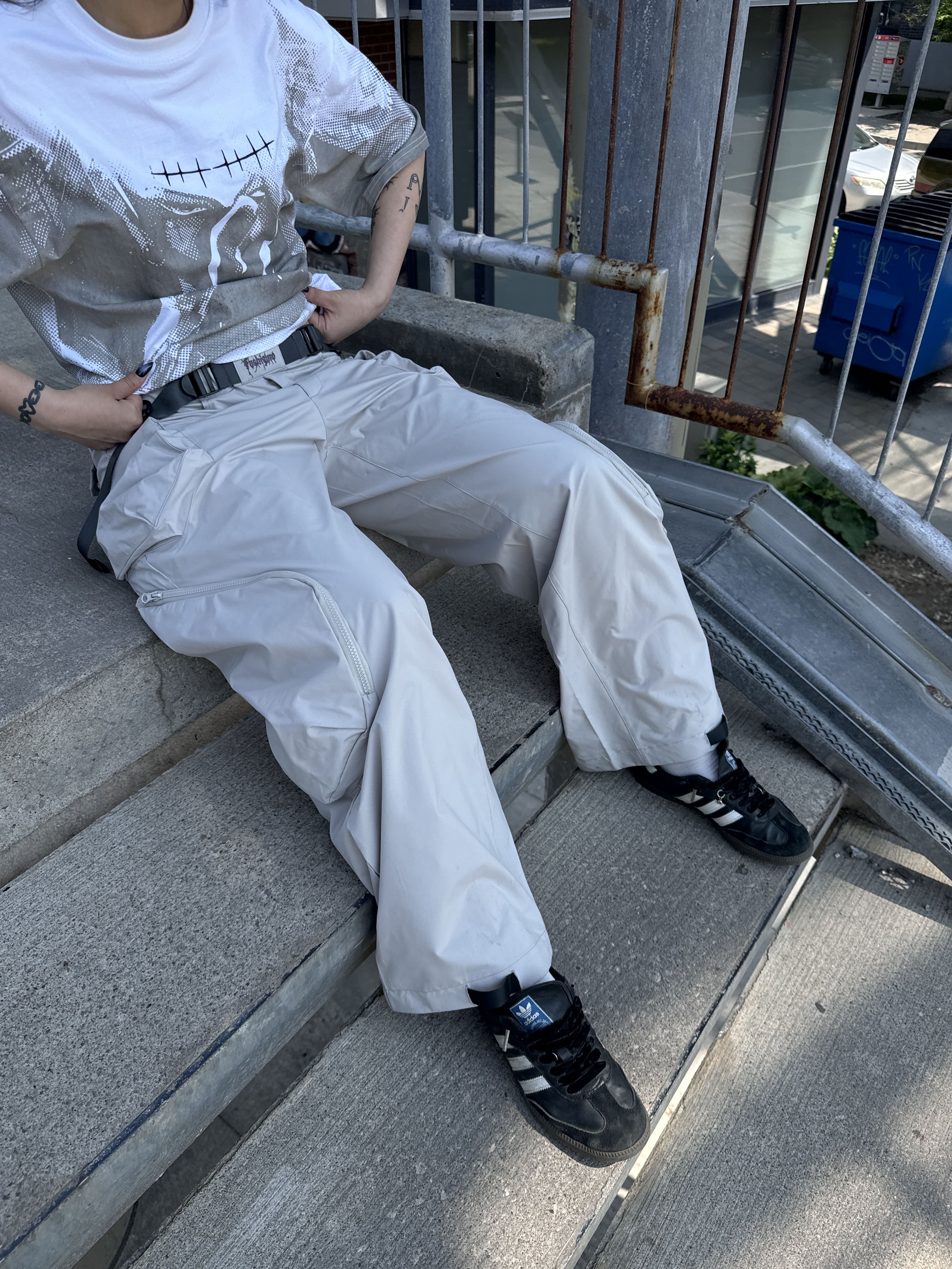 "CURSED" Parachute Pants-IYAMIUIO