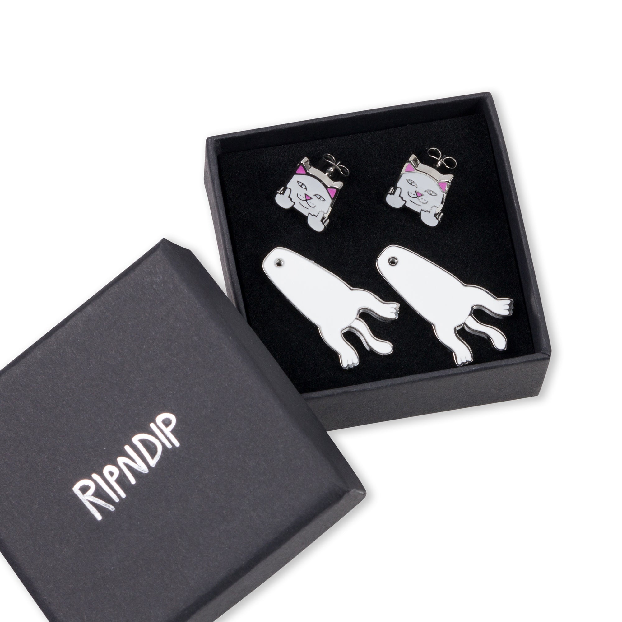 Naughty Nerm Earring Set (White)-IYAMIUIO