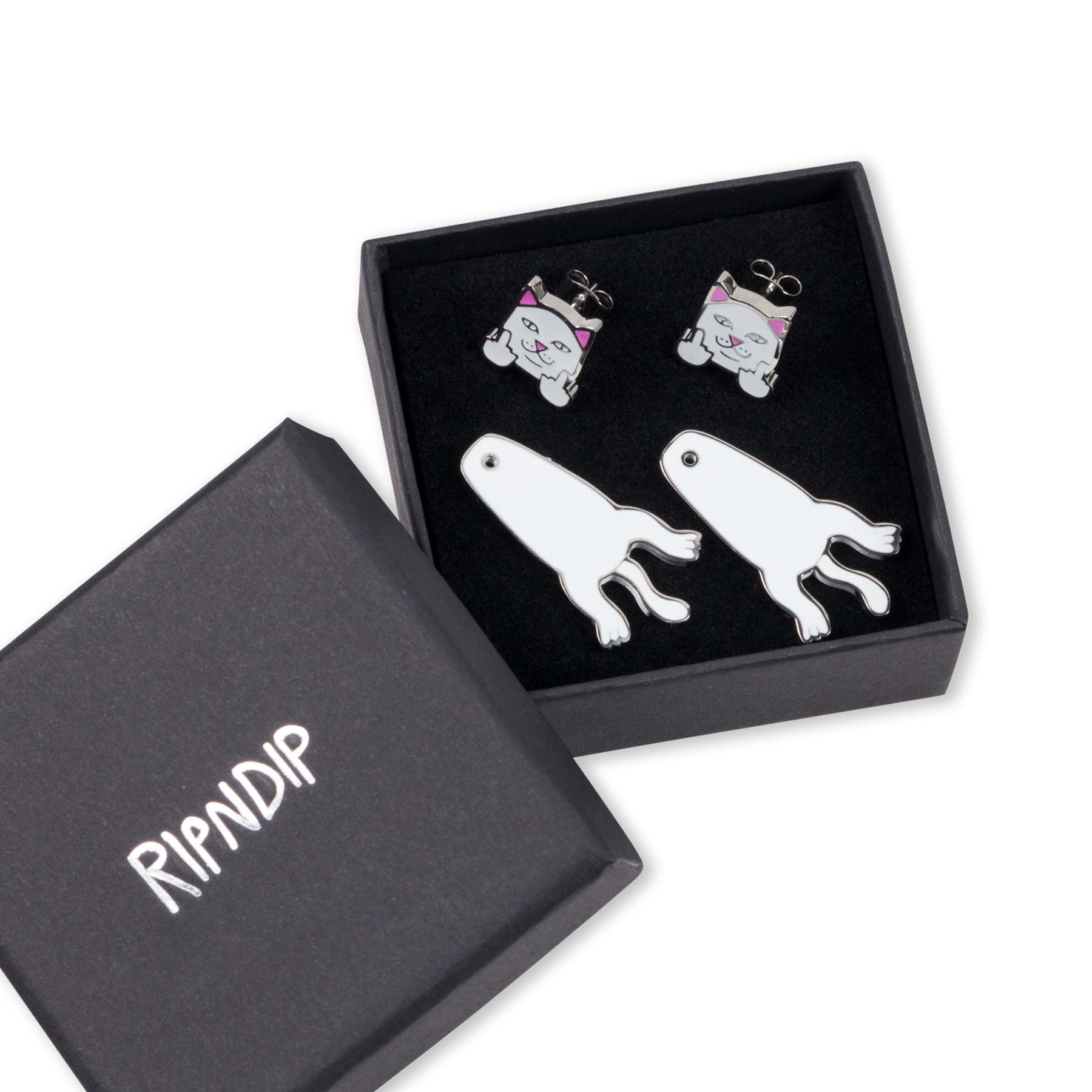 Naughty Nerm Earring Set (White)-IYAMIUIO
