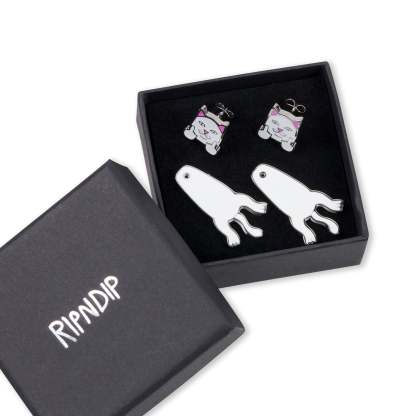Naughty Nerm Earring Set (White)-IYAMIUIO