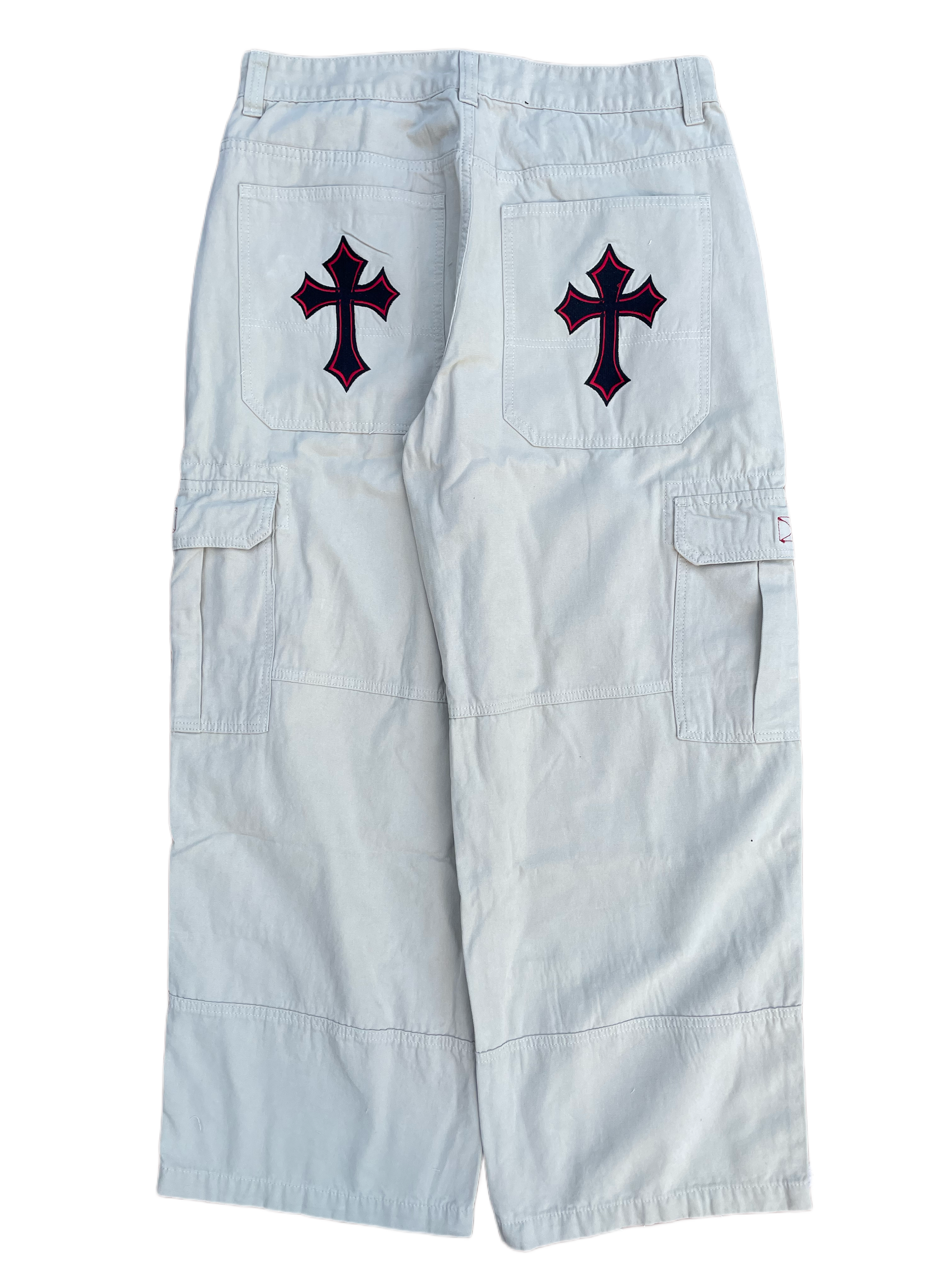 Beige Red Cross  Cargos-IYAMIUIO