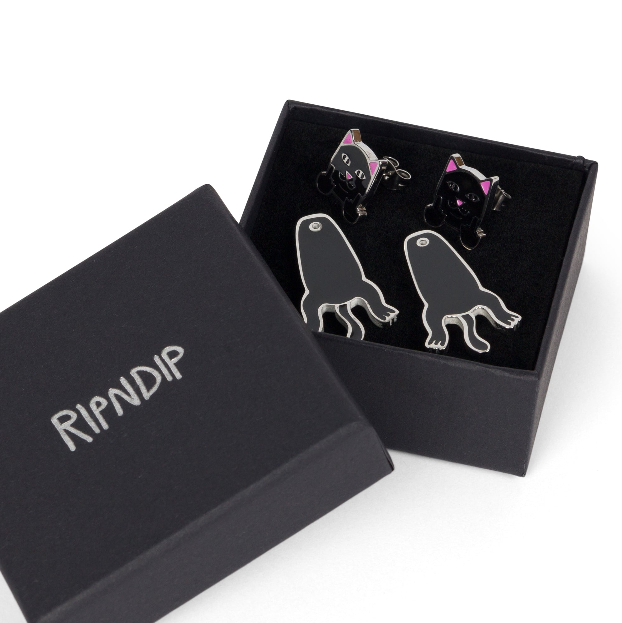 Naughty Jerm Earrings (Black)-IYAMIUIO