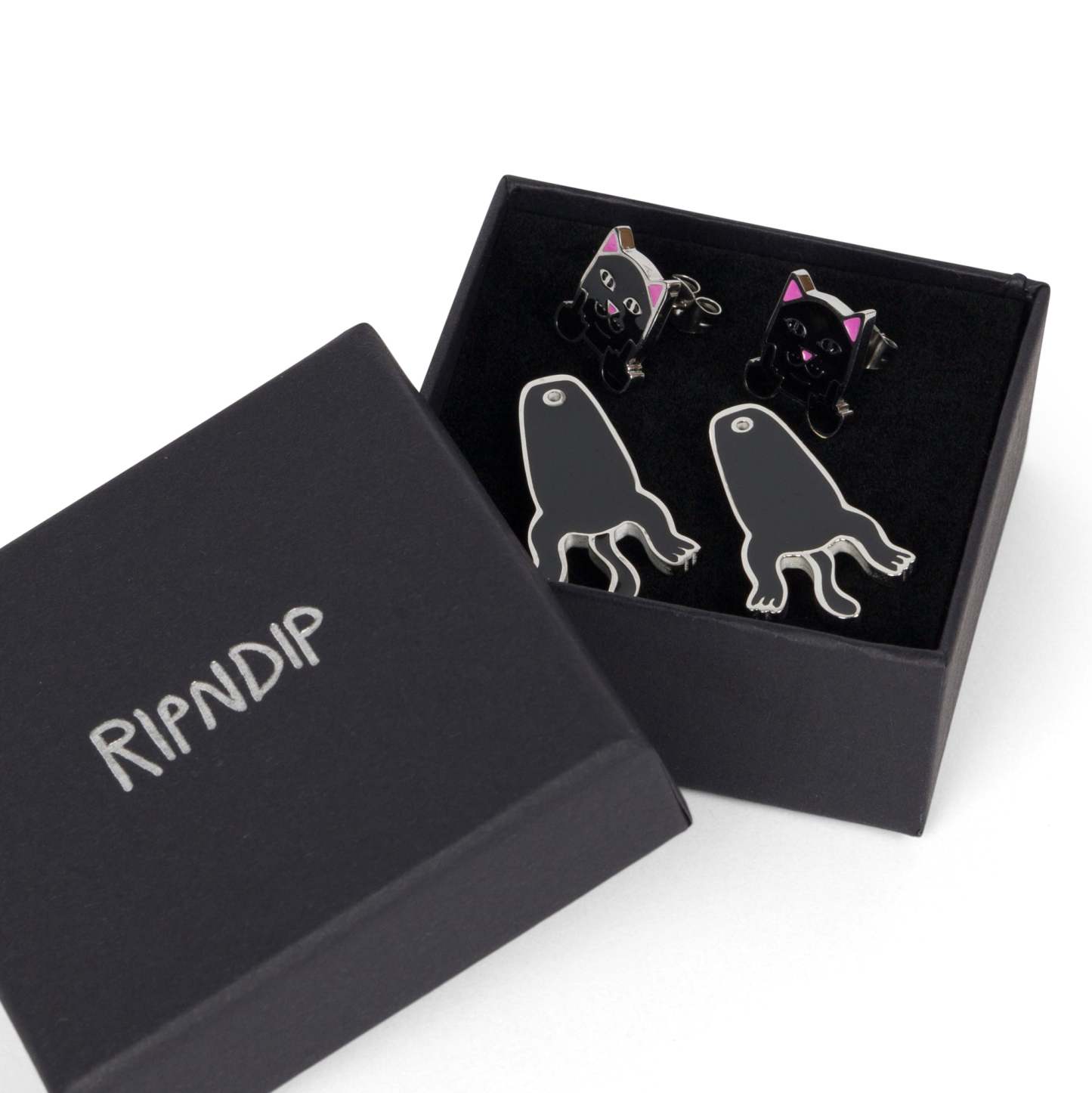 Naughty Jerm Earrings (Black)-IYAMIUIO