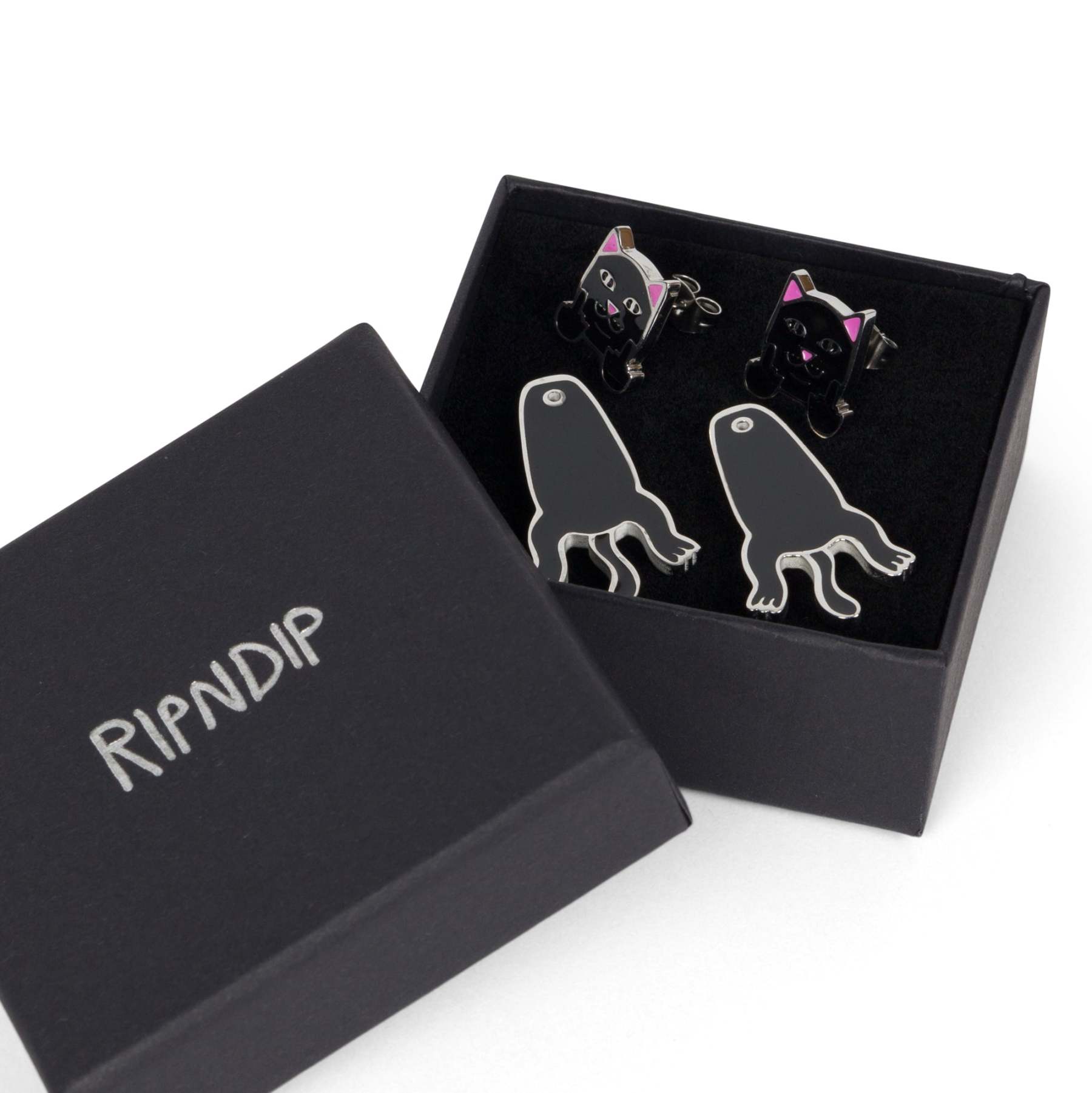 Naughty Jerm Earrings (Black)-IYAMIUIO