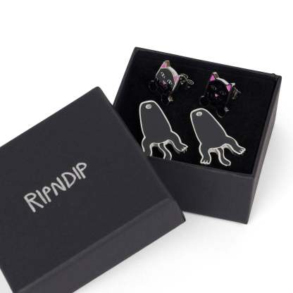 Naughty Jerm Earrings (Black)-IYAMIUIO