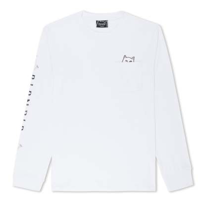 Lord Nermal L/S Pocket Tee (White)-IYAMIUIO