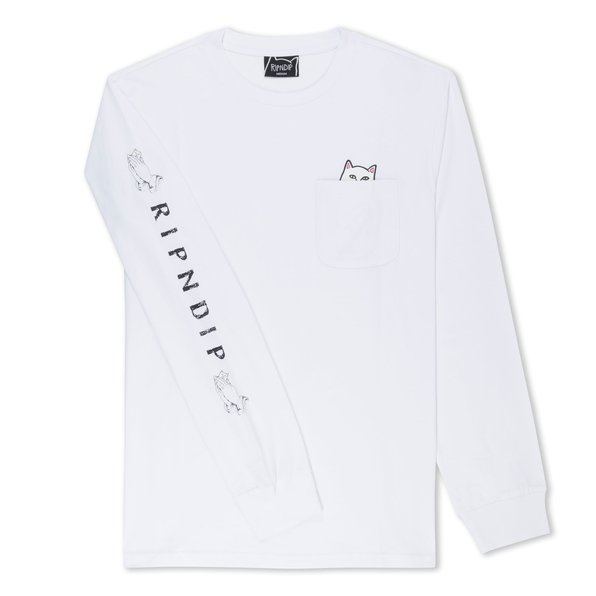 Lord Nermal L/S Pocket Tee (White)-IYAMIUIO