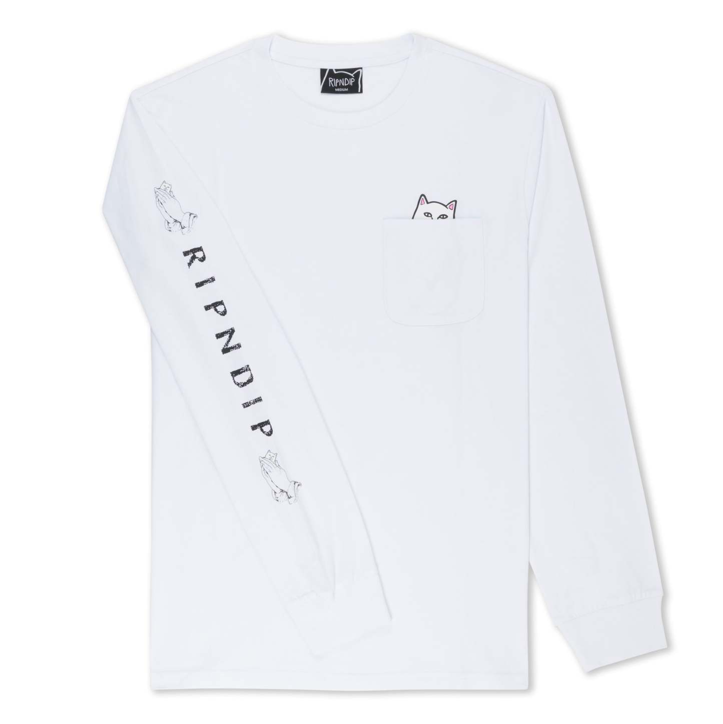 Lord Nermal L/S Pocket Tee (White)-IYAMIUIO