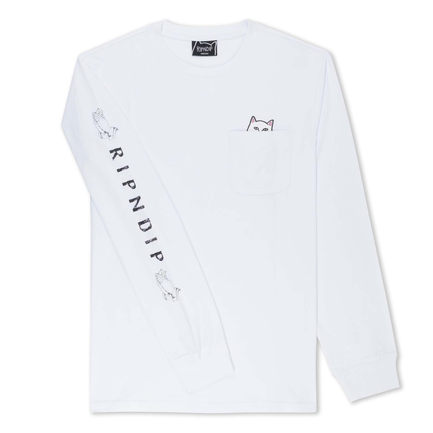 Lord Nermal L/S Pocket Tee (White)-IYAMIUIO