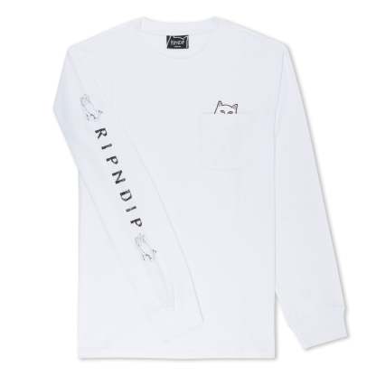 Lord Nermal L/S Pocket Tee (White)-IYAMIUIO