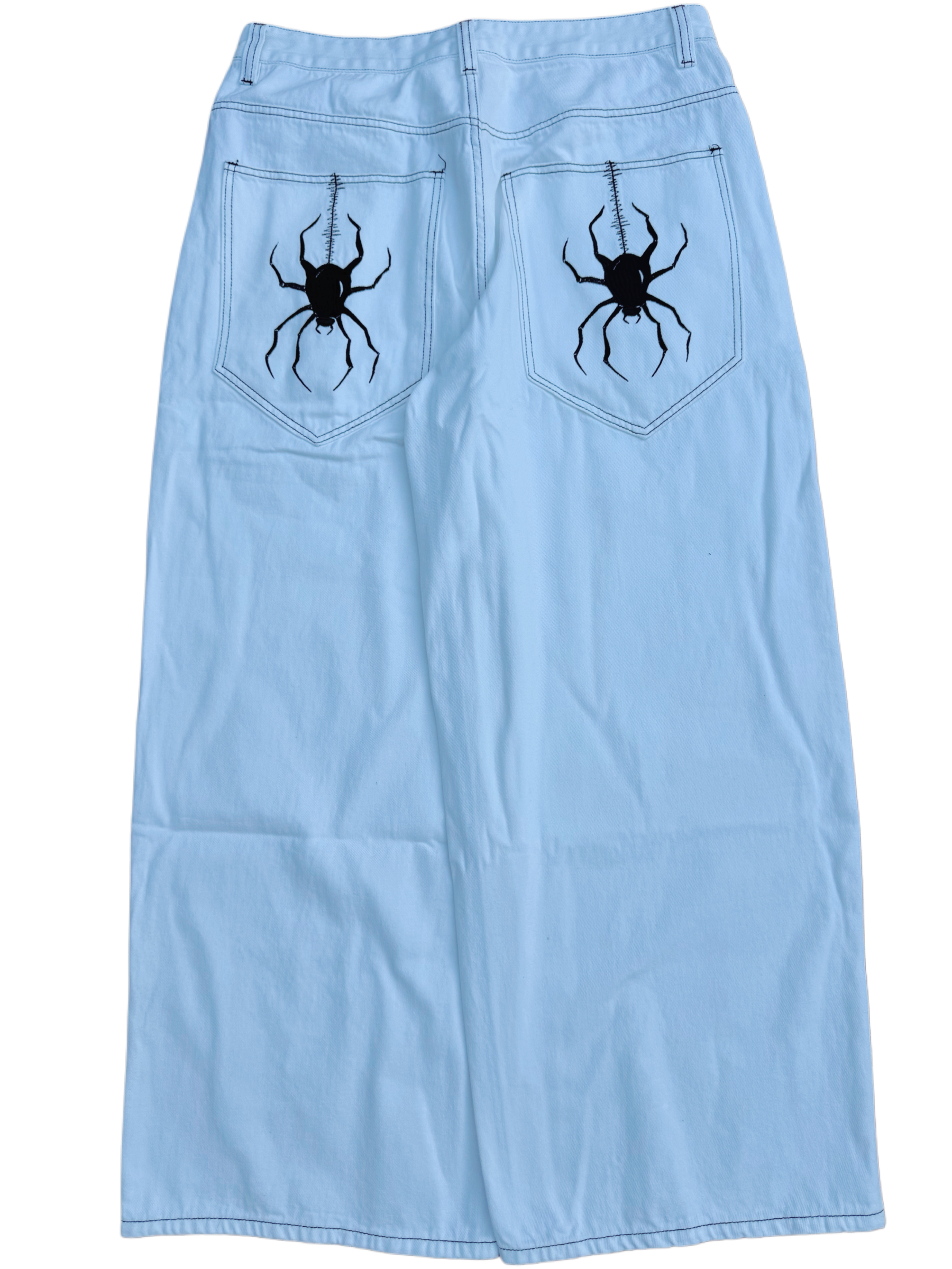White Wideleg GLOE Spider Jeans-IYAMIUIO