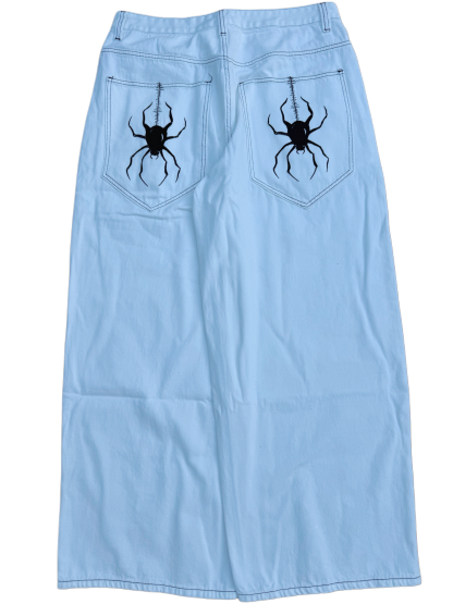 White Wideleg GLOE Spider Jeans-IYAMIUIO