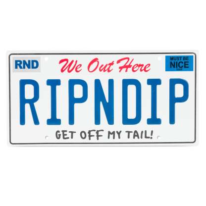 Ripndip License Plate (White)-IYAMIUIO