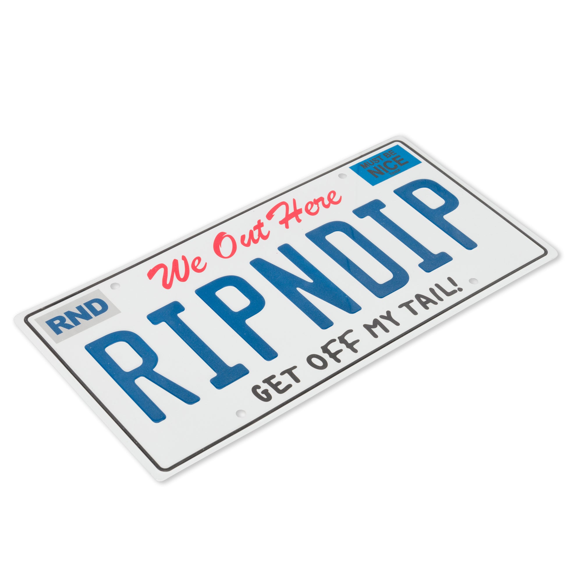 Ripndip License Plate (White)-IYAMIUIO
