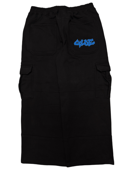 Black GLOE Baggy Cargo Sweats-IYAMIUIO