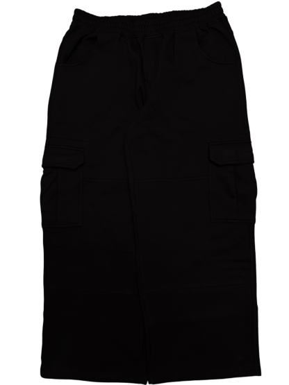 Black GLOE Baggy Cargo Sweats-IYAMIUIO