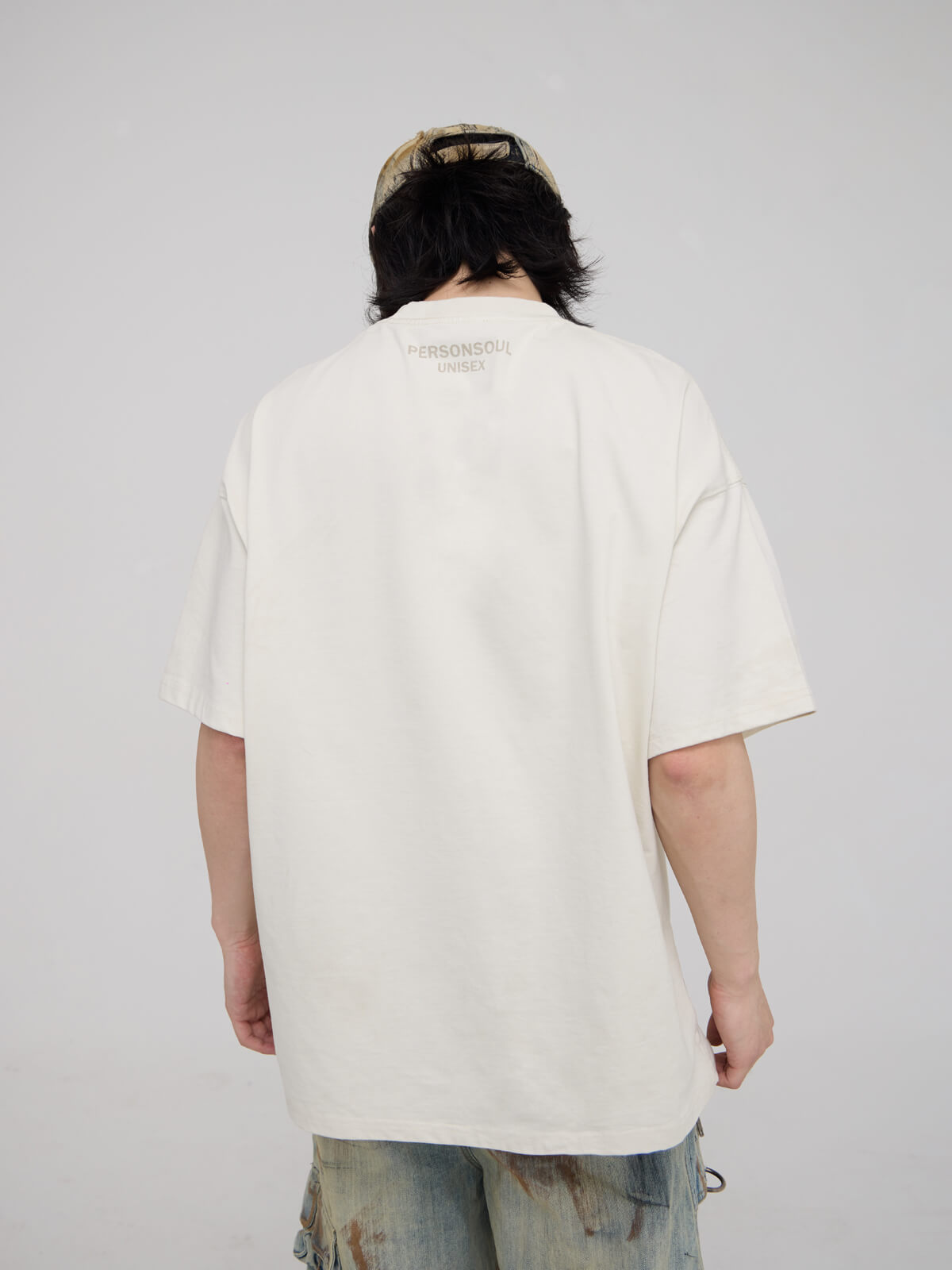 Personsoul Logo Embroidered Basic T-shirt-IYAMIUIO