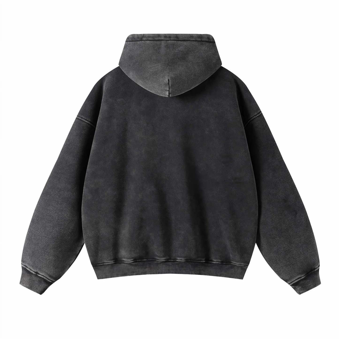 Loose Fit Washed Zip Up Hoodie-IYAMIUIO