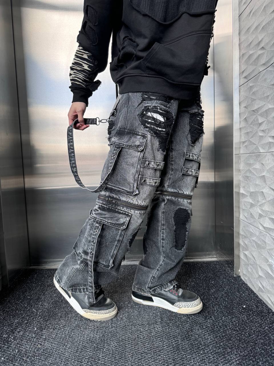 "Maria Wall" Cargo Pants-IYAMIUIO