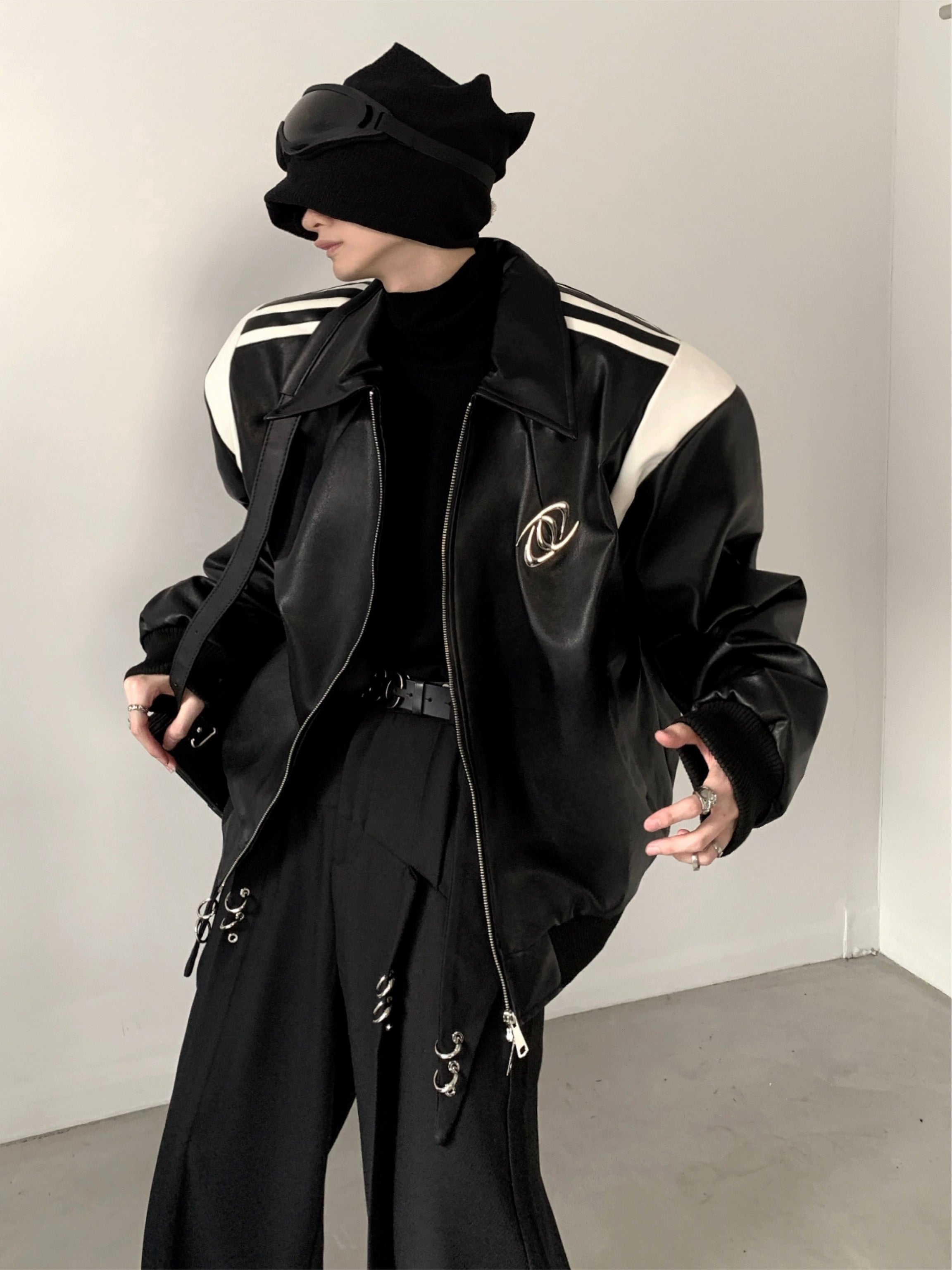 【23s November.】Black Patchwork Design Baseball Uniform-IYAMIUIO