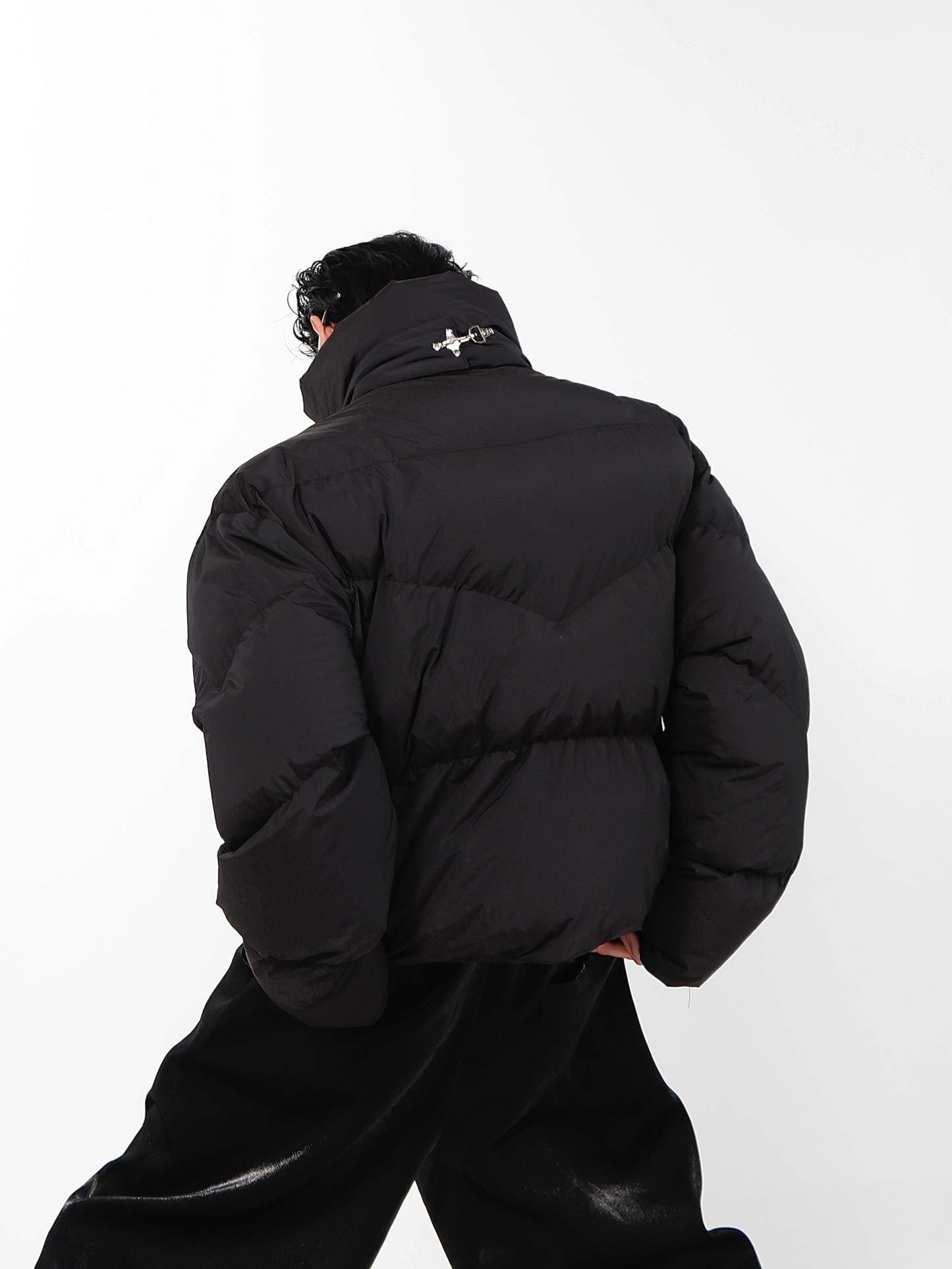 High Neck Asymmetrical Design Winter Coat-IYAMIUIO