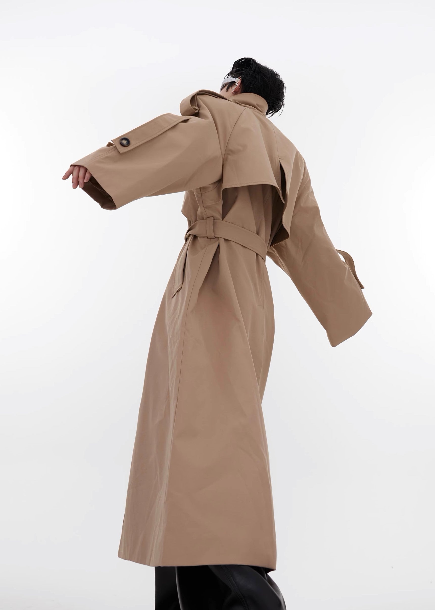 【23s August.】Turtleneck Shoulder Pad Coat-IYAMIUIO