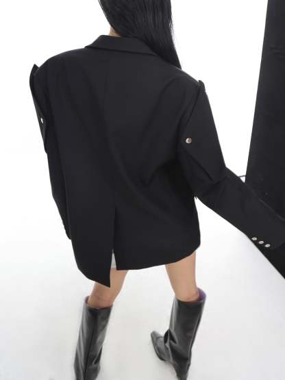 【23s July.】Button Shoulder Pad Suit-IYAMIUIO