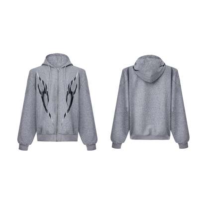 【24s Oct.】Pioneer Metal Flame Print Hoodie-IYAMIUIO