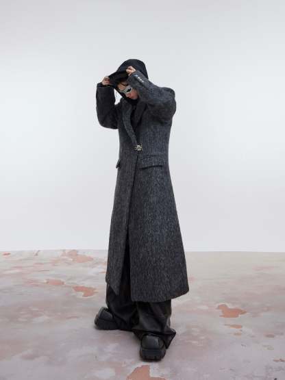 【23s October.】Oversized Shoulder-padded Wool Coat-IYAMIUIO