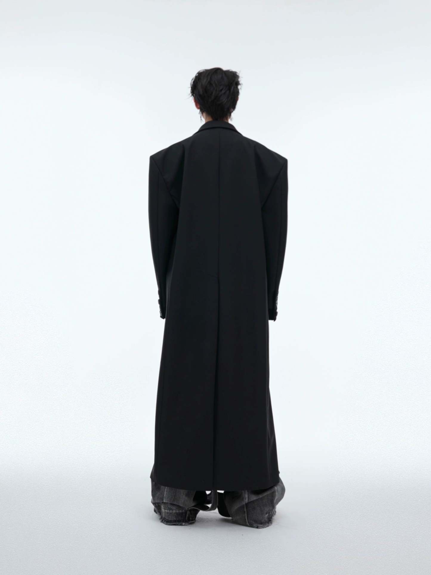【24s Sep.】Black PU Long Trench Coat-IYAMIUIO