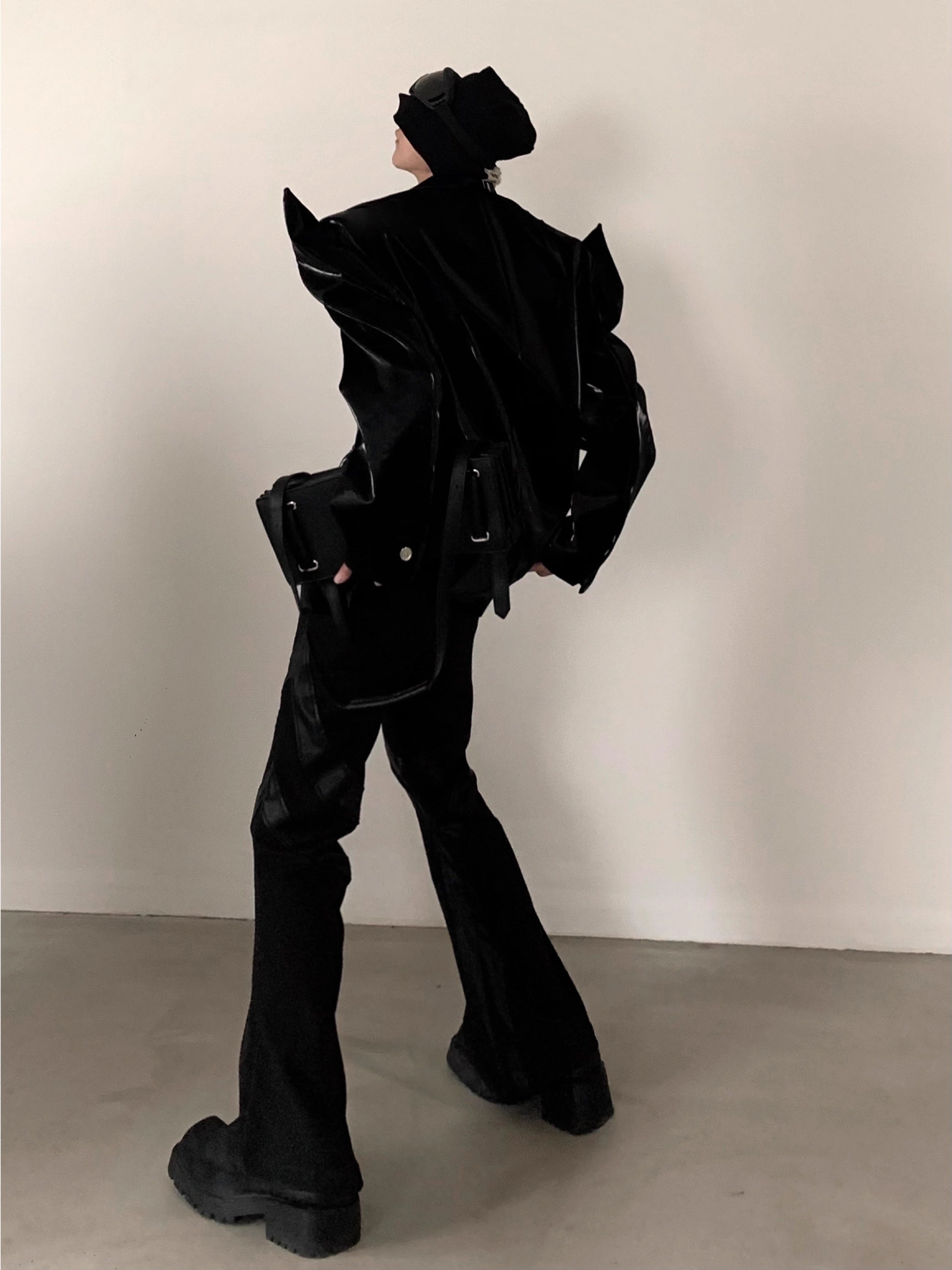 【24s March.】Special-shaped Trendy Design Black Jacket-IYAMIUIO