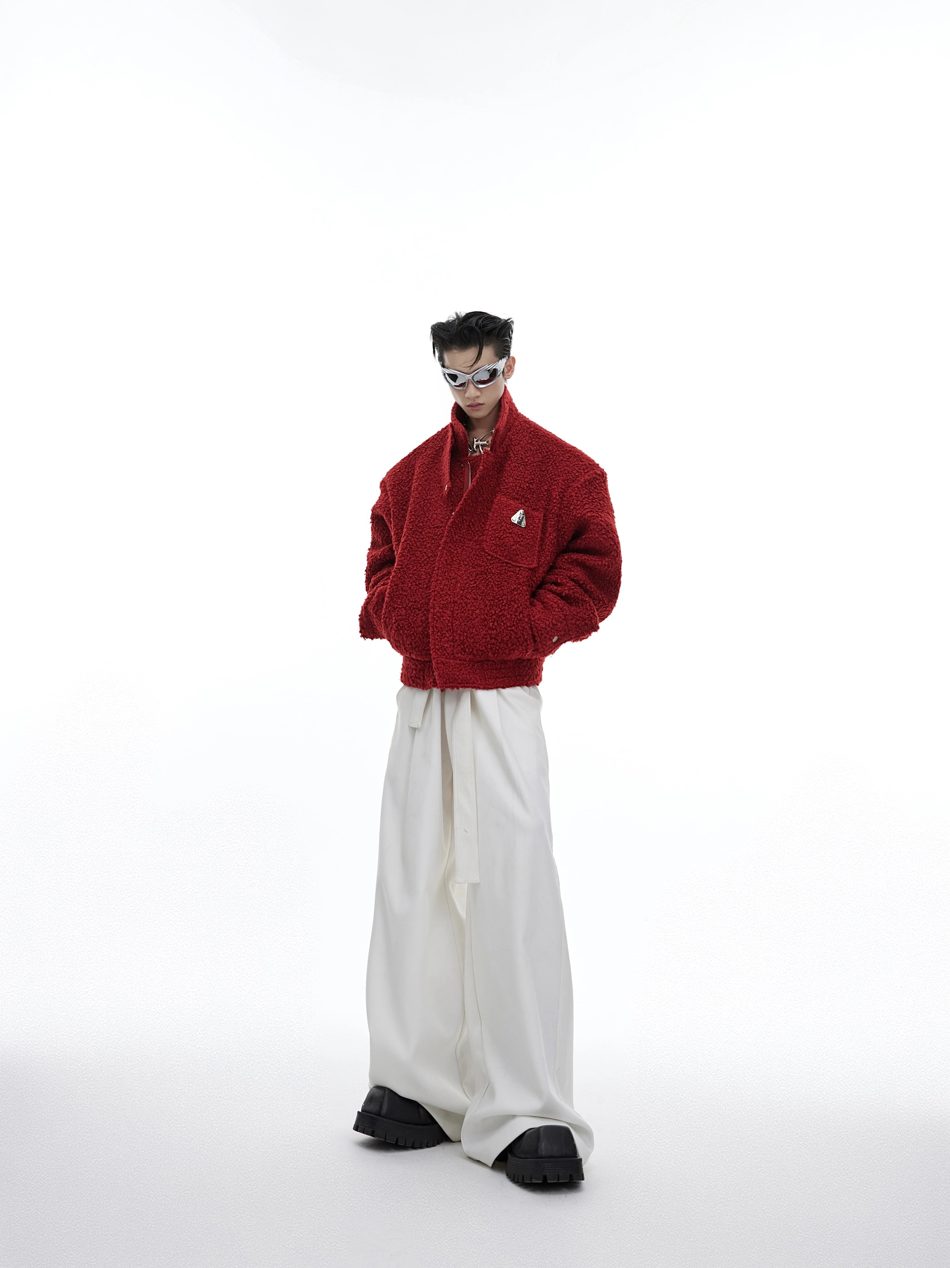 【24s January.】New Year Textured Wool Silhouette Short Jacket-IYAMIUIO